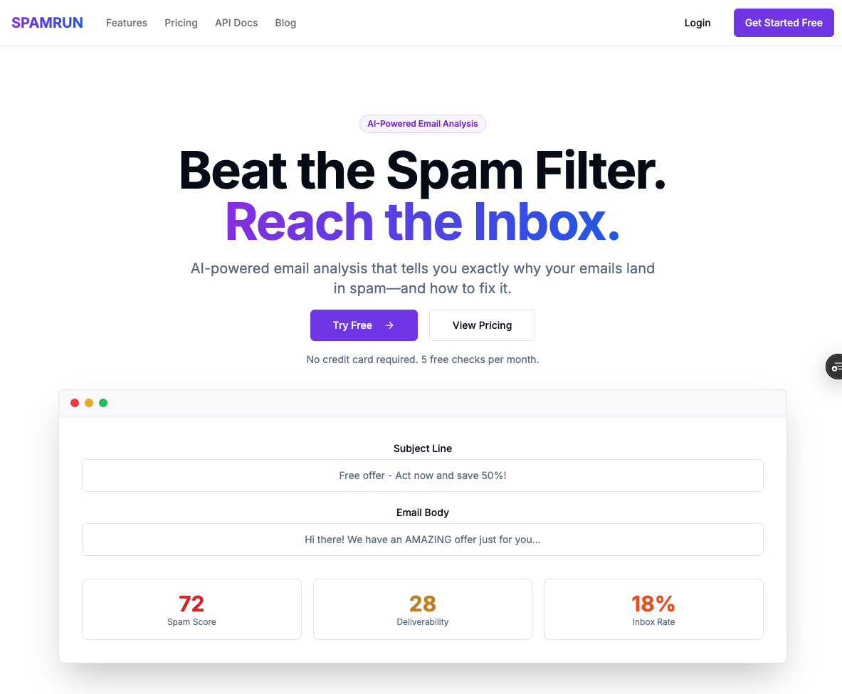 SpamRun.com screenshot 1